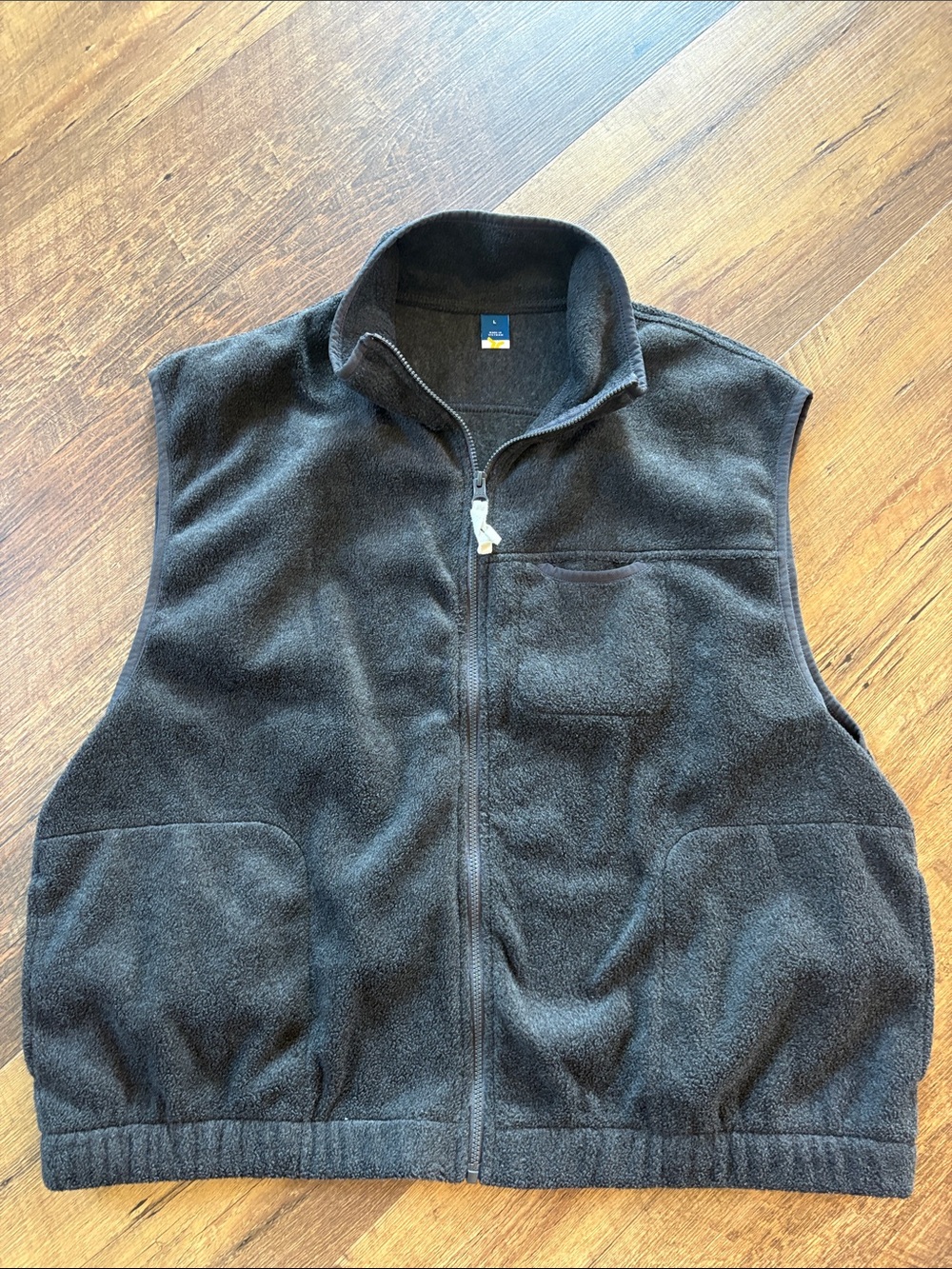 Old Navy Black Fleece Zip Front Vest
